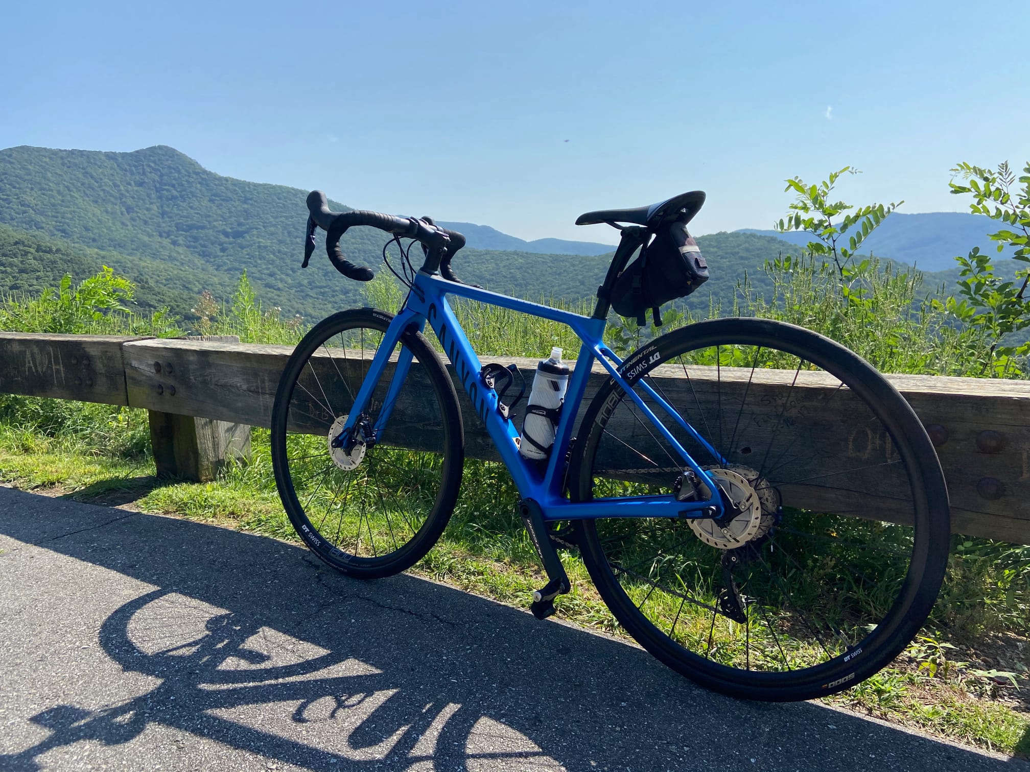 Overlooking the mountains on the Blue Ridge Parkways in North Carolina.