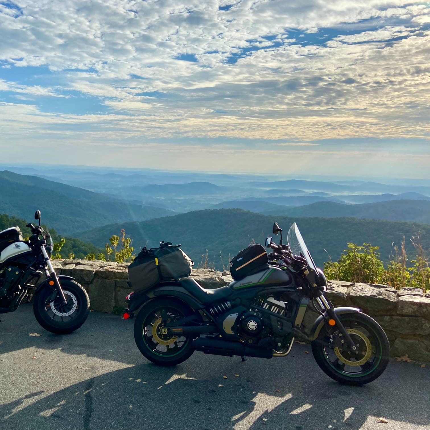 Sun going down on Skyline Drive.