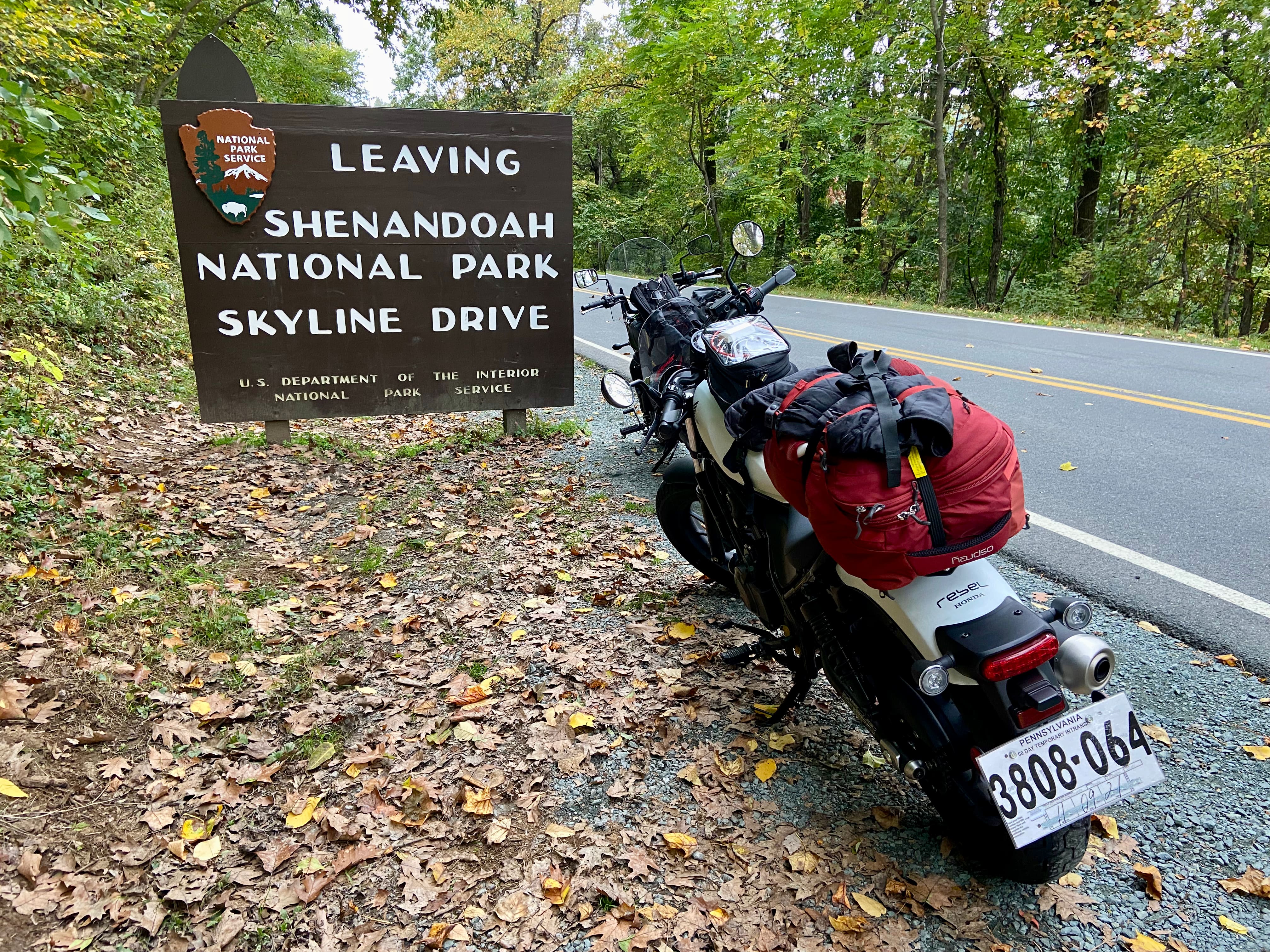 Leaving Skyline Drive after a long camping weekend.